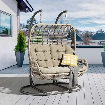 Alta qualidade pátio de balanço cadeira de preço razoável exterior do jardim de móveis rattan de vime pendurada da cadeira  3