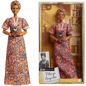 Enviar Em 25 Dias Original Boneca Barbie Mulheres Inspiradoras Maya Angelou Boneca de Aniversário de Crianças Presente Modelo de Brinquedos  5