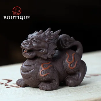 Yixing Zisha Chá De Estimação Ornamentos Unicórnio Sorte Pixiu Chá Jogar Boutique Enfeites De Kung Fu Conjunto De Chá Ornamentos Podem Ser Levantadas  4