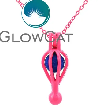 GLOWCAT RR565-de-Rosa Quente Gota de Água de Contas de Pérolas Gaiola Difusor de óleos Essenciais de Aromaterapia Medalhão de Colar da Menina das Crianças Festa de Presentes  5