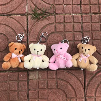 10cm Novo Casamento Urso de Brinquedo Buquê de brinquedos de Pelúcia, Brinquedos de Pelúcia Urso Boneca macia Figura de Urso Chave de Cadeia Pingente de BRINQUEDO de Pelúcia  10