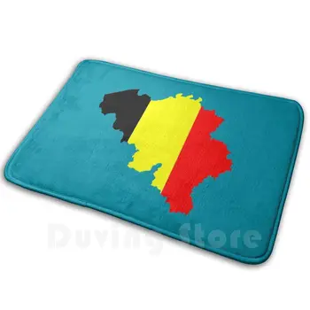 Bélgica Bandeira Mapa Tapete Tapete Tapete Anti-Derrapante Tapetes De Quarto Bélgica Mapa De Bandeiras Forma Do País Símbolo  3
