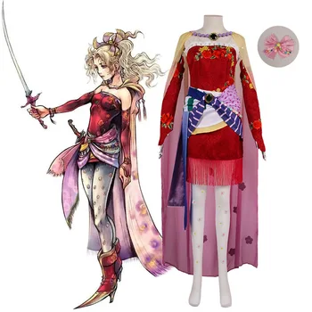Jogo Final Fantasy Terra Branford Cosplay Mulheres Adultas Vestido de Manto Conjunto Completo de Acessórios com a sua Roupa de Carnaval Fantasia de Halloween  4