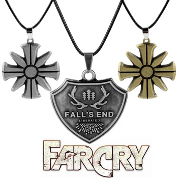 Jogo de Jóias de Far Cry 5 CULTO Logotipo Colar Homens Mulheres Punk Acessórios de Metal Pingente Queda Final de Colares  5