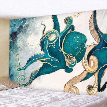Animais de Polvo grande tamanho, decoração tapeçaria psicodélico cena pendurado na parede Boêmio decorativo Mandala Hippie tapete de yoga  5
