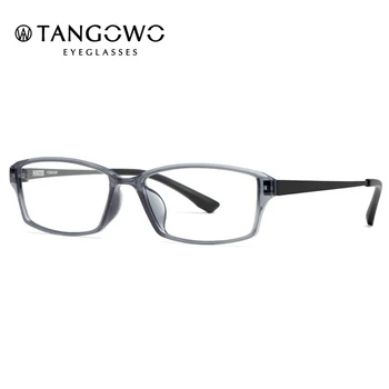 TANGOWO Homens em Titânio Puro, Óculos com Armação Anti Luz Azul Estilo de Negócios Praça Olho Miopia Prescrição de Óculos  5