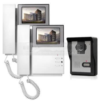 DIYSECUR 800 x 480 HD de 4.3 polegadas, Video porteiro Telefone Video da Porta de Campainha 1 Câmera de 2 Monitores para Casa / Escritório, Sistema de Segurança  5