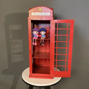 cabine telefônica Britânica de estanho cabine de telefone fornecimento de artigos que restaurar antigas formas sala de crianças de decoração de Natal pequena  5